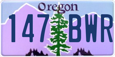 OR license plate 147BWR