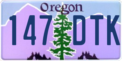 OR license plate 147DTK