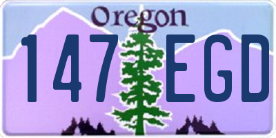 OR license plate 147EGD