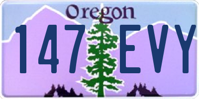 OR license plate 147EVY