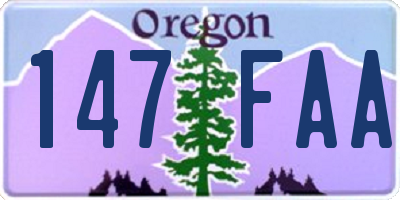 OR license plate 147FAA