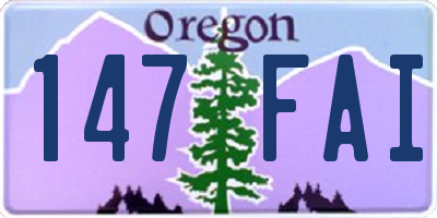 OR license plate 147FAI