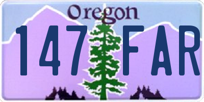 OR license plate 147FAR