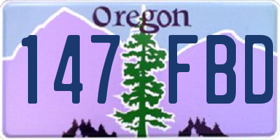 OR license plate 147FBD