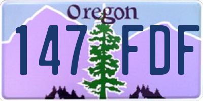 OR license plate 147FDF