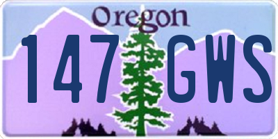 OR license plate 147GWS