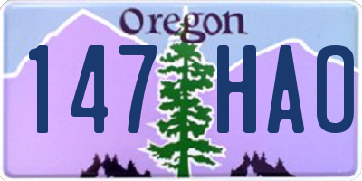 OR license plate 147HAO