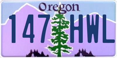 OR license plate 147HWL