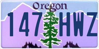 OR license plate 147HWZ