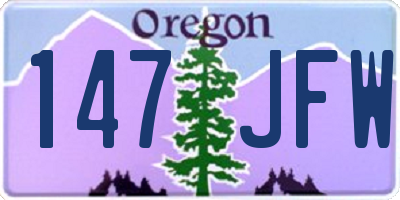 OR license plate 147JFW