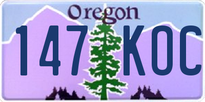 OR license plate 147KOC