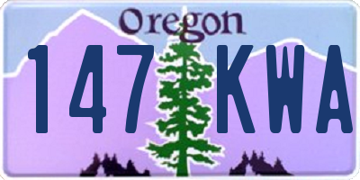 OR license plate 147KWA