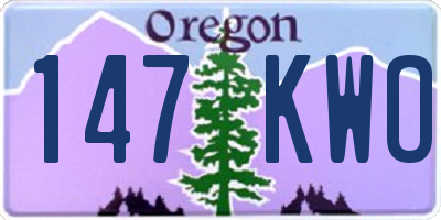 OR license plate 147KWO