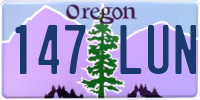 OR license plate 147LUN