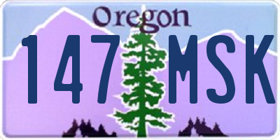 OR license plate 147MSK