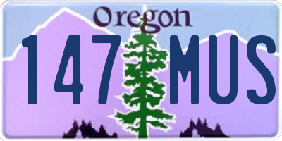 OR license plate 147MUS