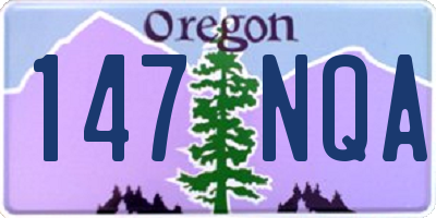 OR license plate 147NQA