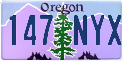 OR license plate 147NYX