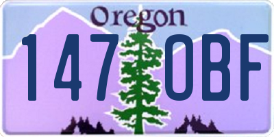 OR license plate 147OBF