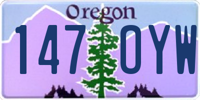 OR license plate 147OYW