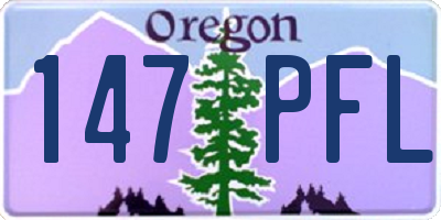 OR license plate 147PFL
