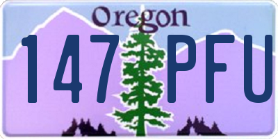 OR license plate 147PFU
