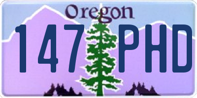 OR license plate 147PHD