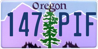 OR license plate 147PIF