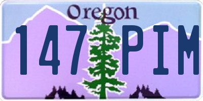 OR license plate 147PIM