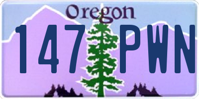 OR license plate 147PWN