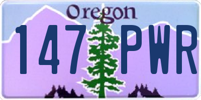 OR license plate 147PWR