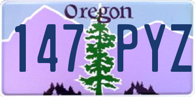 OR license plate 147PYZ