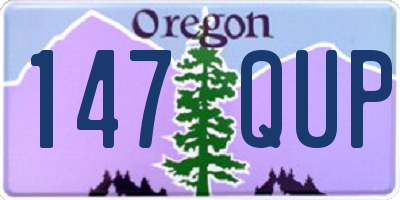 OR license plate 147QUP