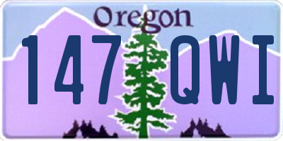 OR license plate 147QWI