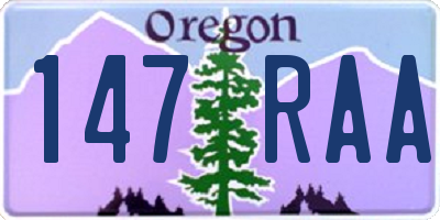 OR license plate 147RAA