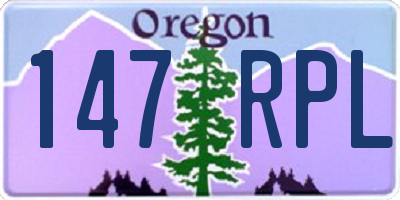 OR license plate 147RPL