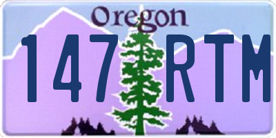 OR license plate 147RTM
