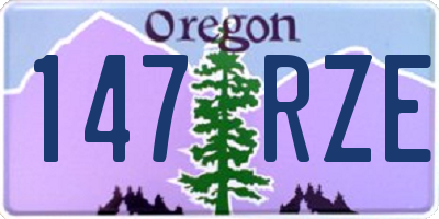 OR license plate 147RZE