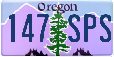 OR license plate 147SPS