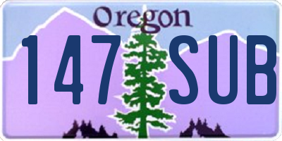 OR license plate 147SUB