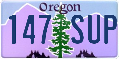 OR license plate 147SUP