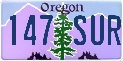 OR license plate 147SUR