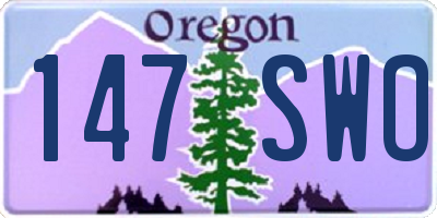 OR license plate 147SWO
