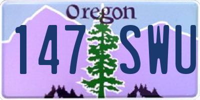 OR license plate 147SWU