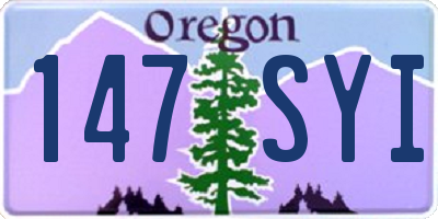 OR license plate 147SYI