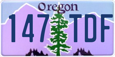 OR license plate 147TDF