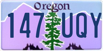 OR license plate 147UQY