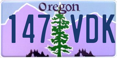 OR license plate 147VDK