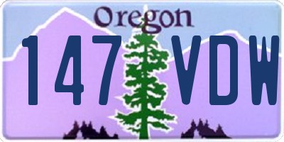 OR license plate 147VDW