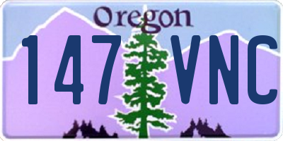 OR license plate 147VNC